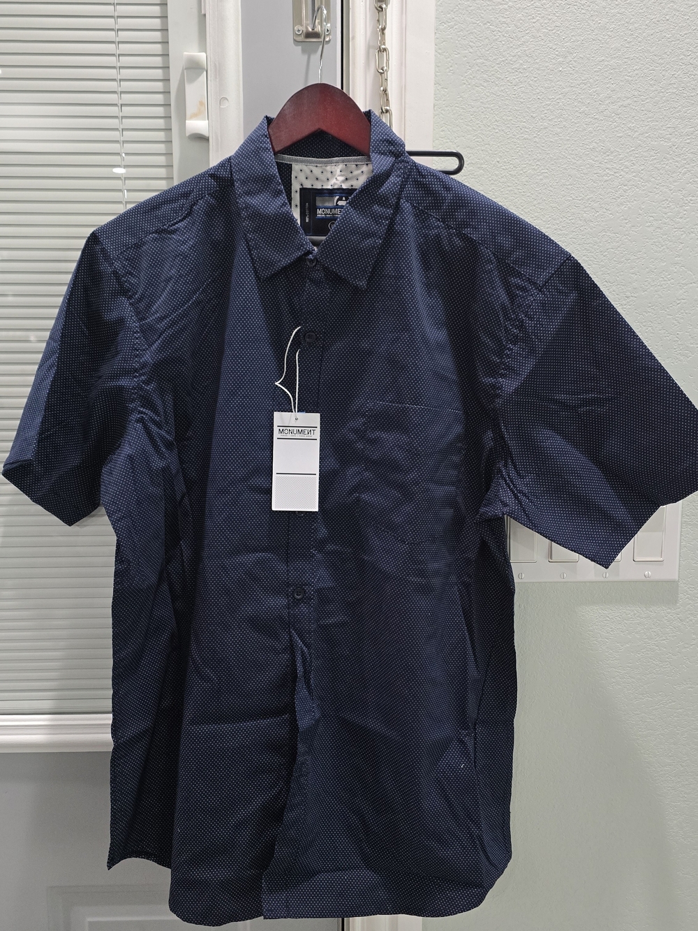 Monument Men’s Navy Short-Sleeve Button-Down Shirt